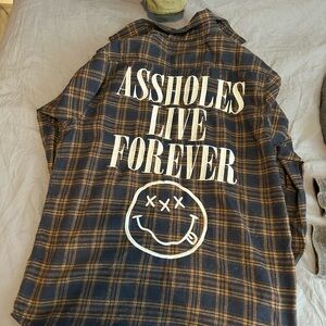 Assholes Live Forever flannel Good Die Young large